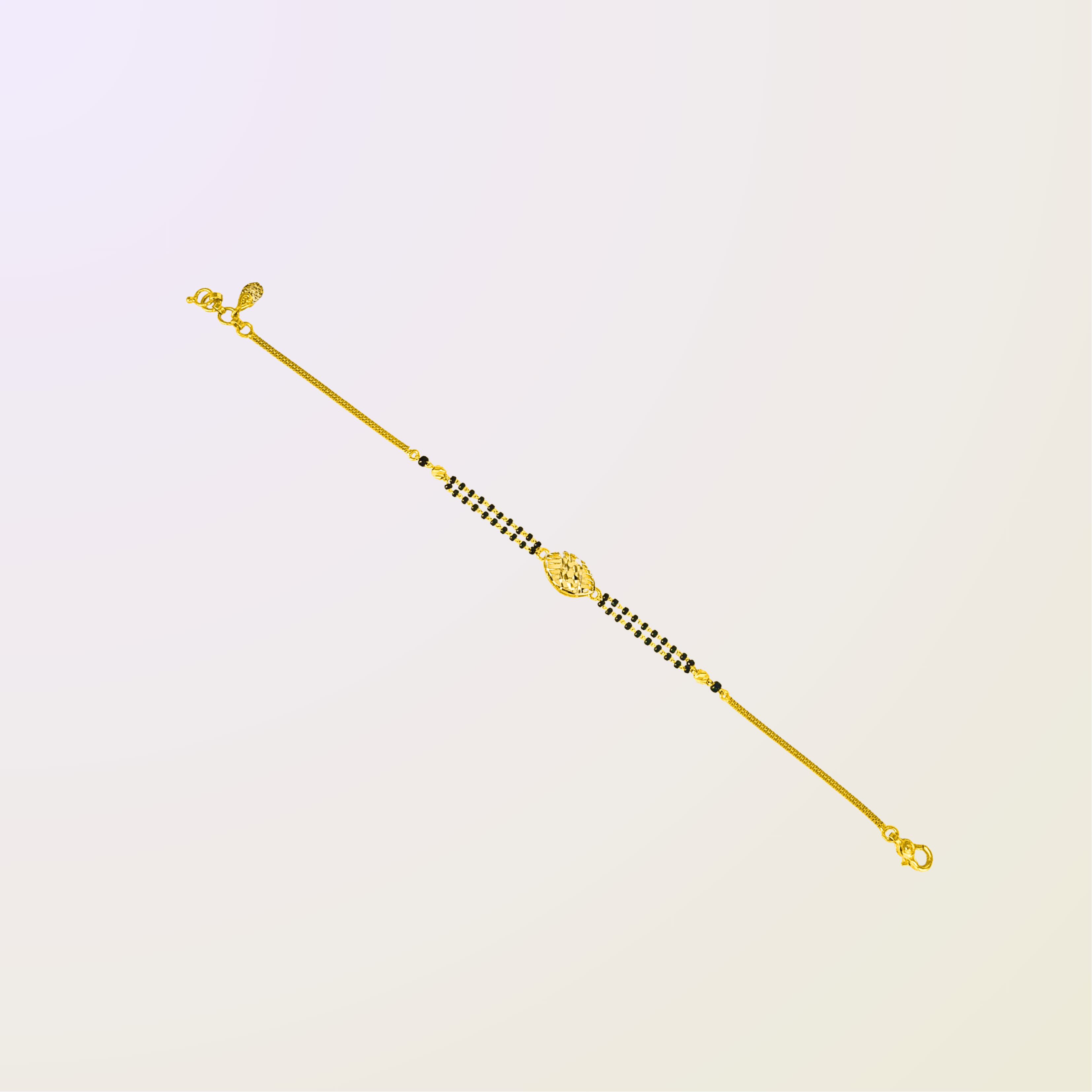 Elegant Onyx Mangalsutra Gold Bracelet