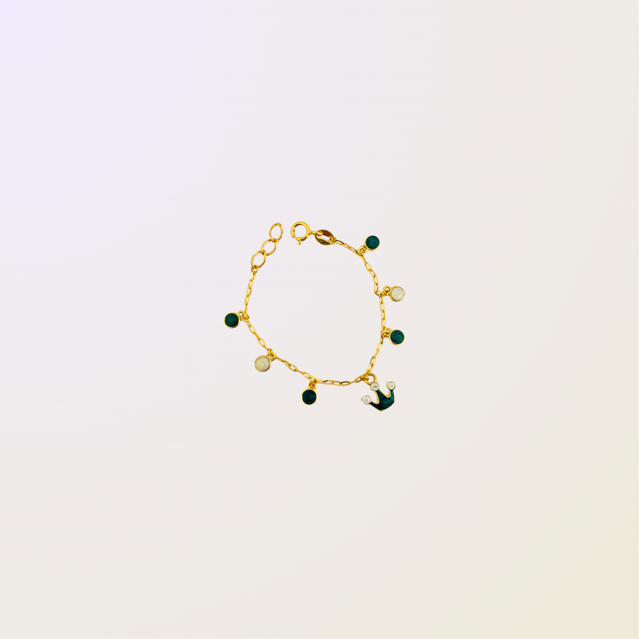 Crown Charm Gold Kids Bracelet