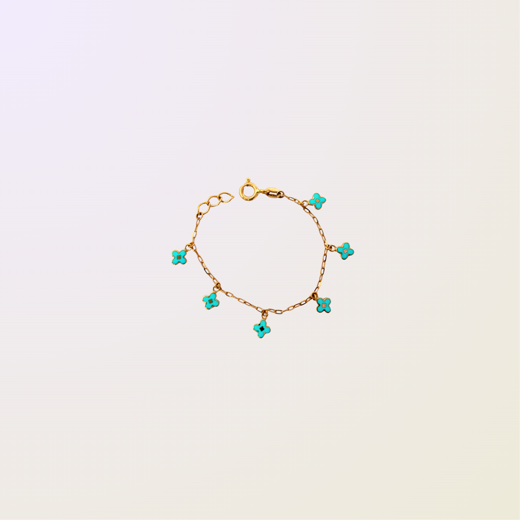 Flowers Charm Gold Kids Bracelet