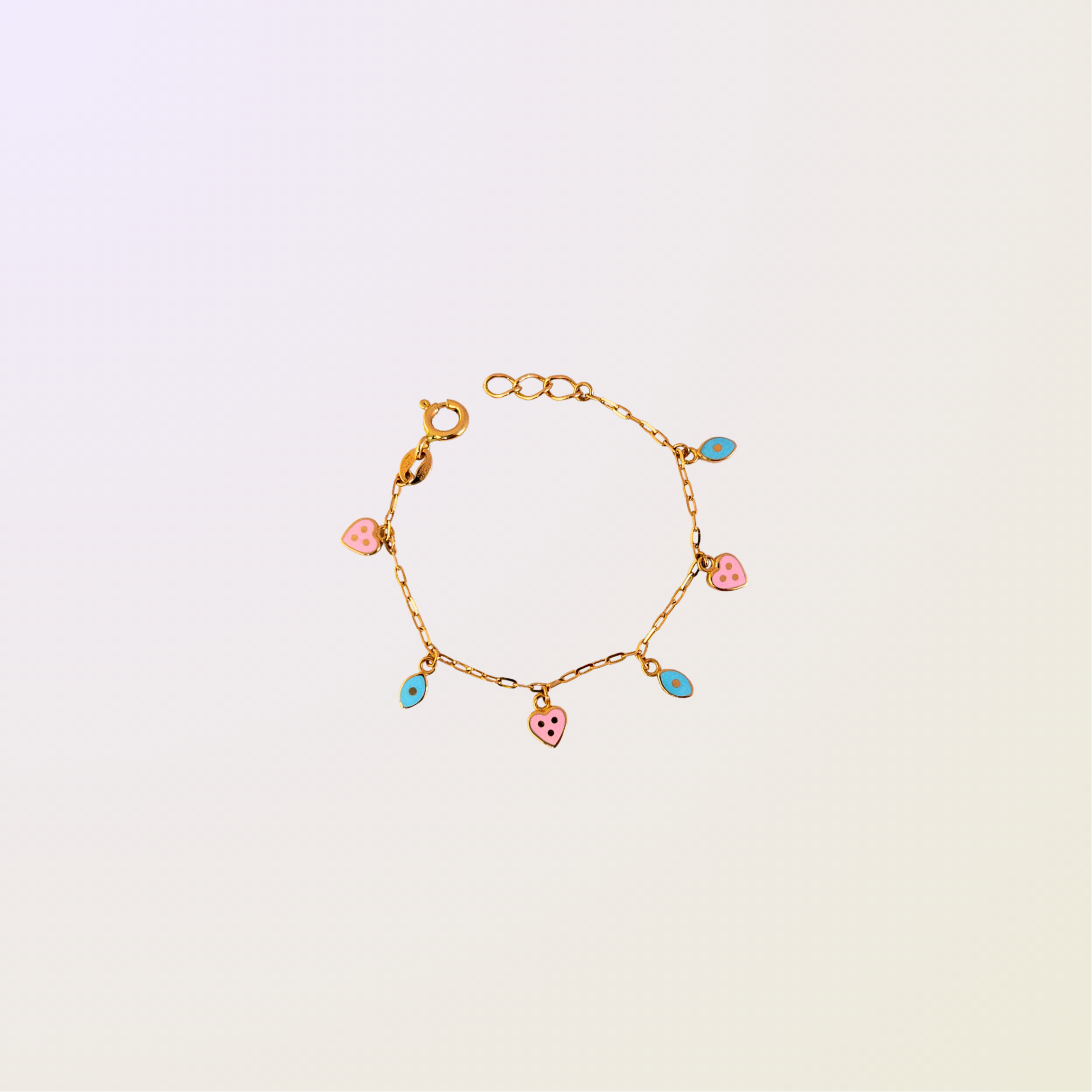 Heart Charm Gold Kids Bracelet