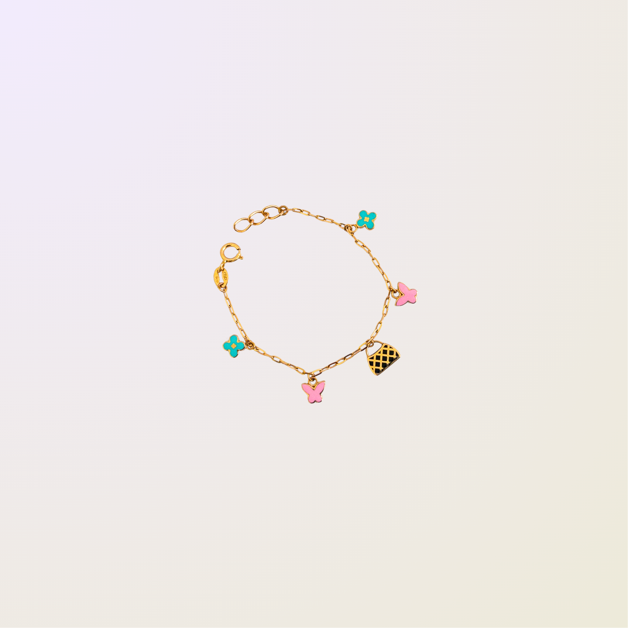 Purse Charm Gold Kids Bracelet