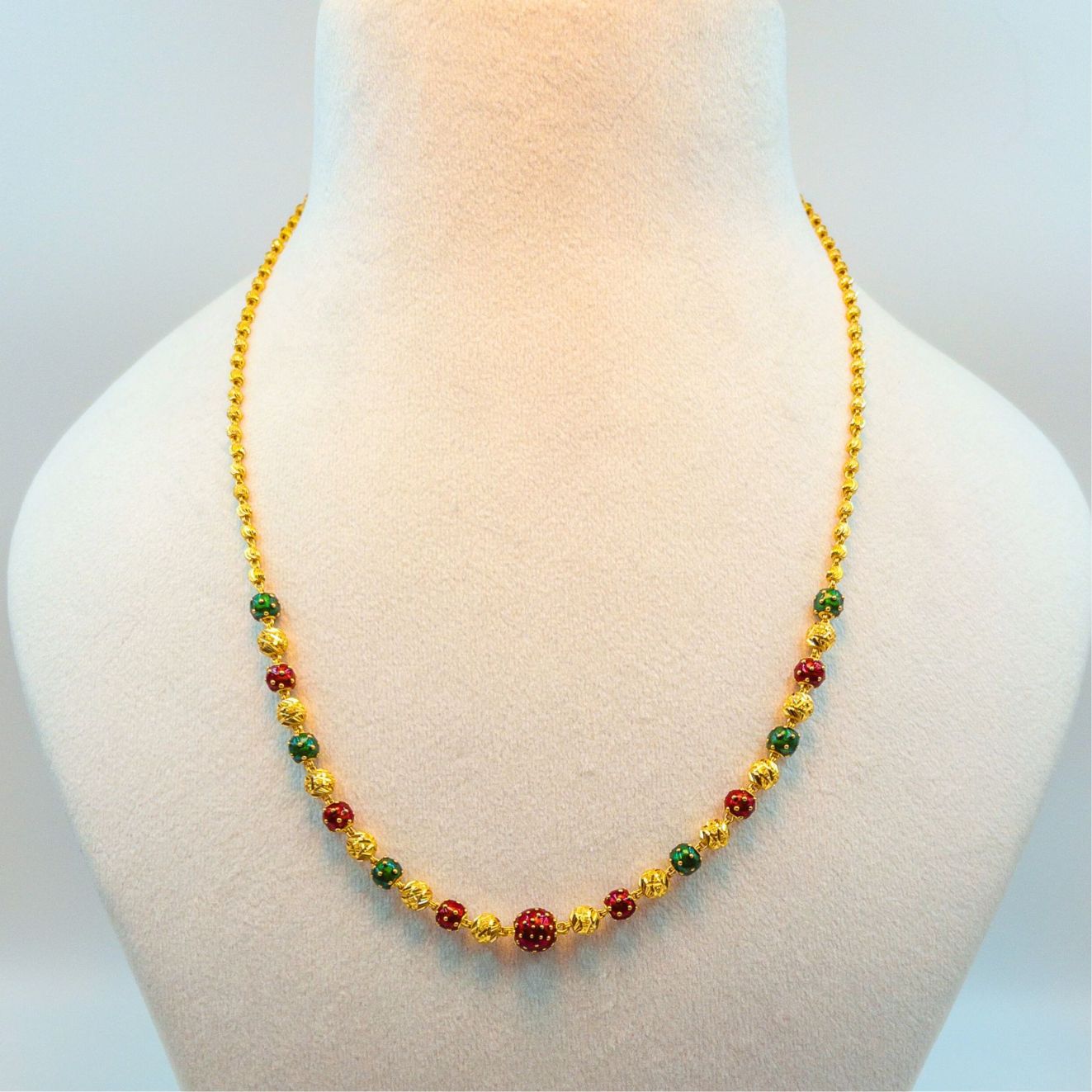 Festive Meenakari Gold Chain.