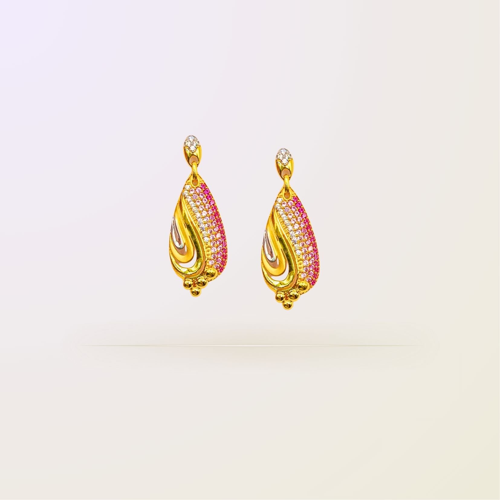 Rose Blush Gemstone Gold Earrings