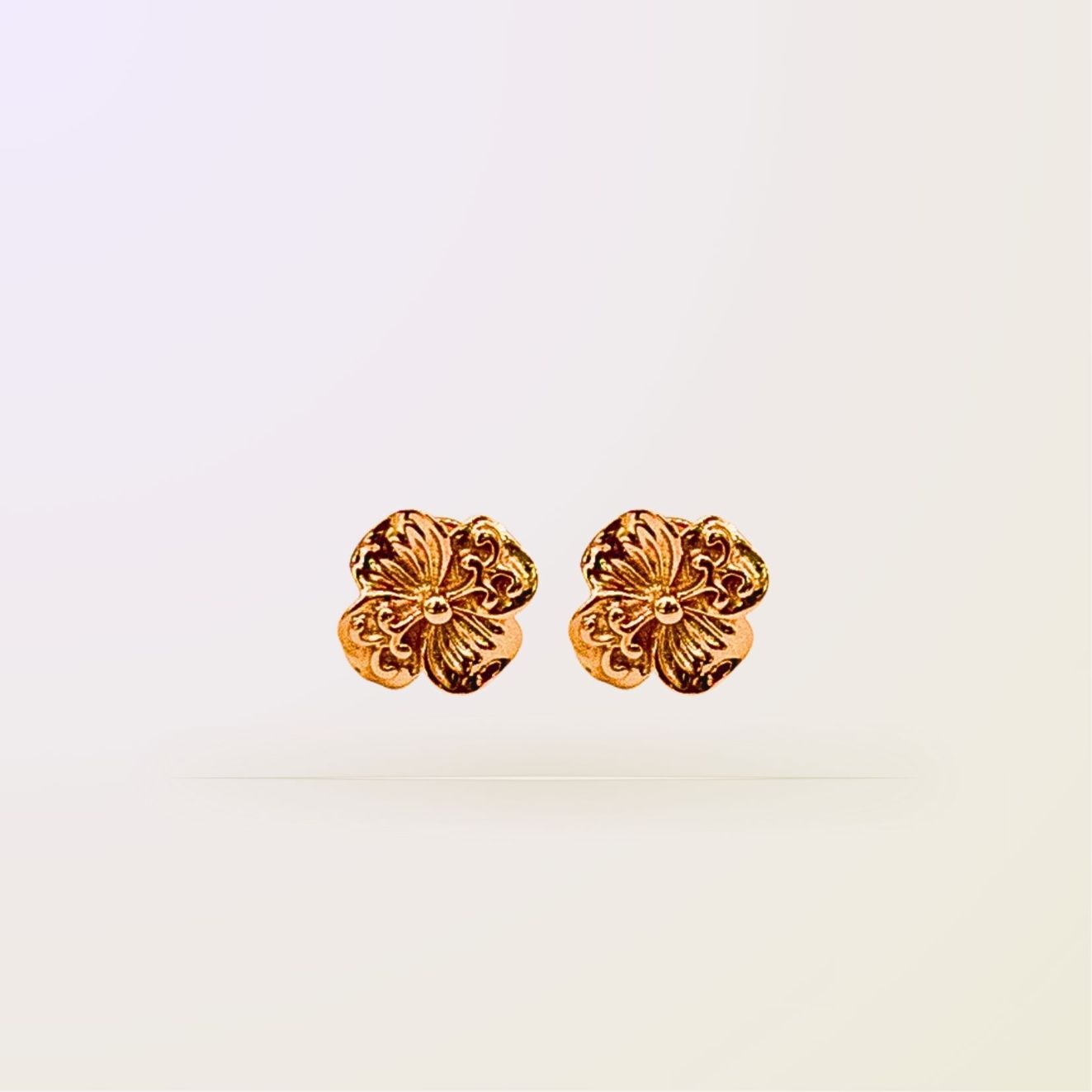 Classic Flower Gold Earrings
