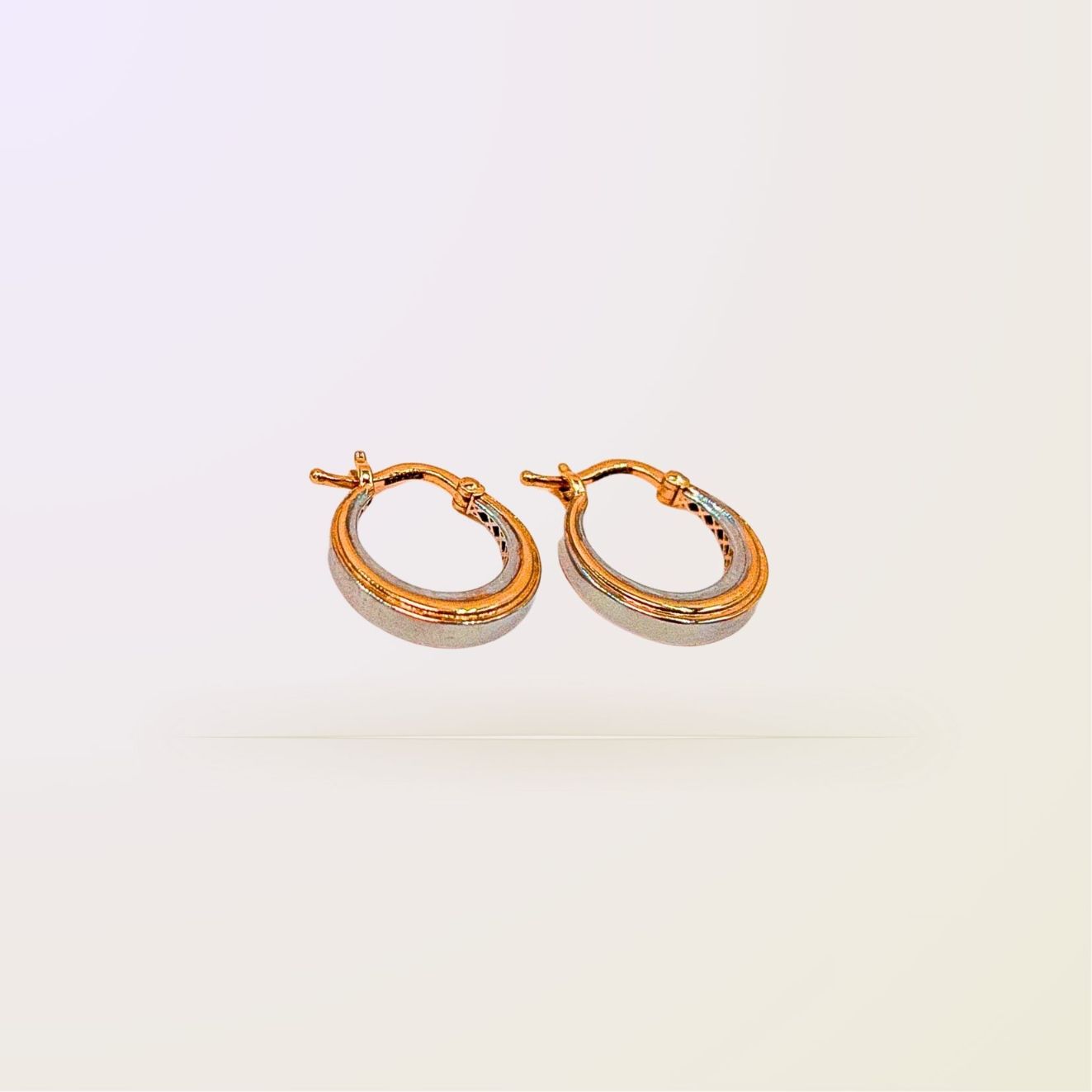 Elegant Bicolour Mini Gold Hoops