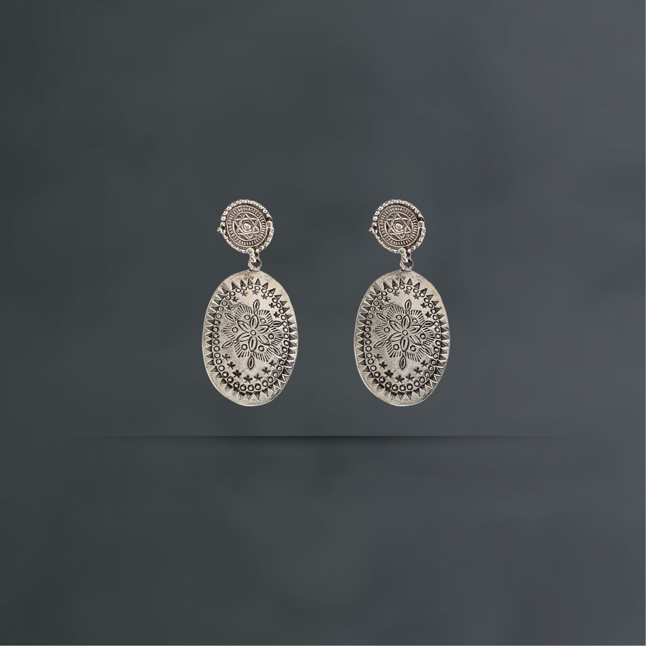 Floral designed Silver Danglers