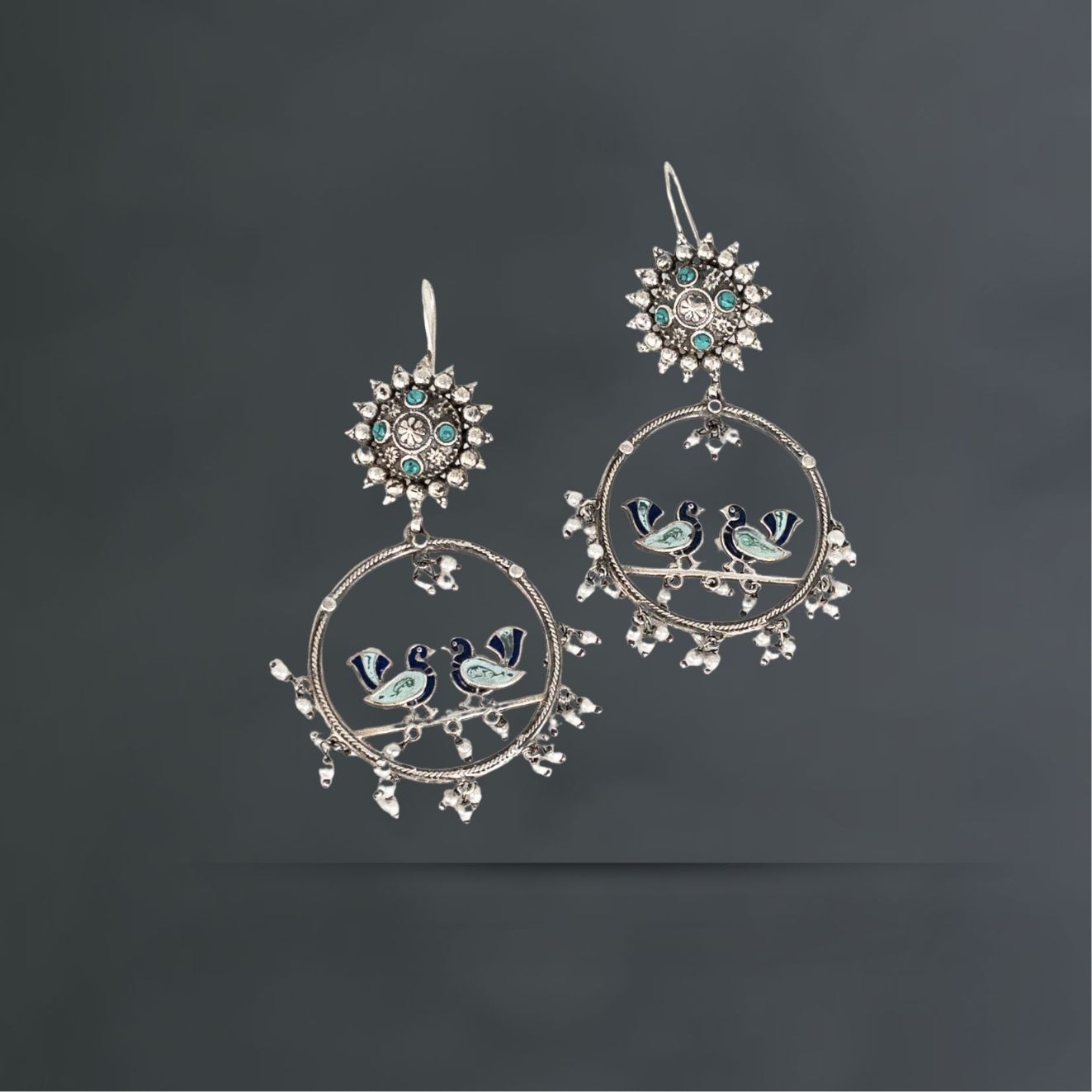 Love birds Silver earrings